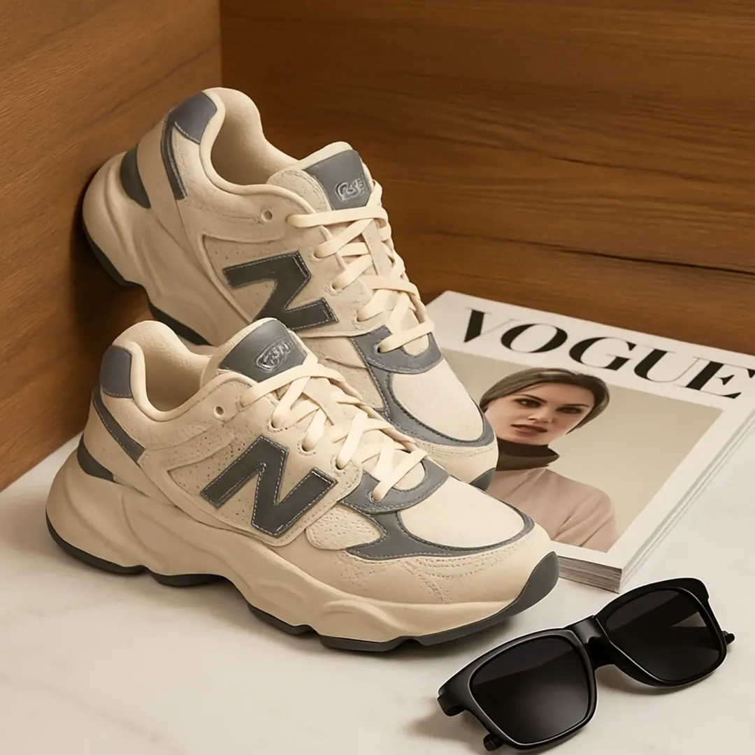 کتونی دخترانه نیوبالانس تمام مشکی با رویه پارچه و اشبالت