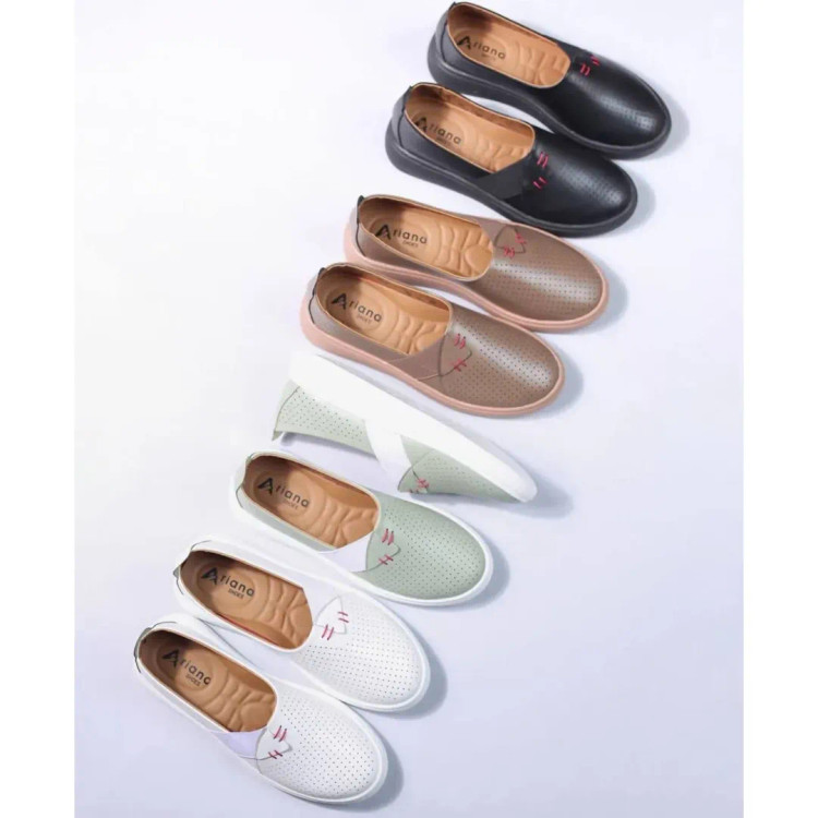 کفش طبی زنانه تابستانی مشکی با رویه چرم صنعتی و زیره PU از کفش ثامن