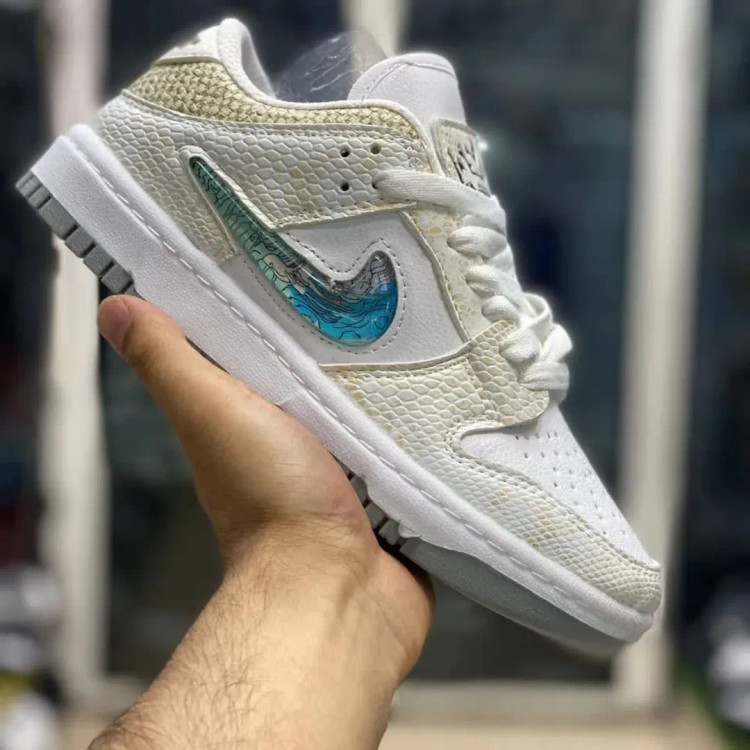 کفش دراگون مردانه و زنانه سفید سبز، با زیره ژلاتینی و منعطف، مناسب تمام فصول