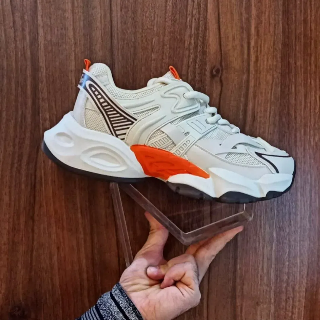 کتونی مردانه خارجی Sky رنگ کرم، زیره دولایه ضد ترک و ساییدگی، بسیار خوش‌پا و زیبا