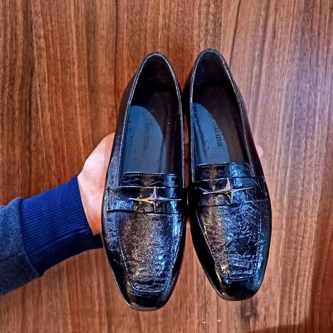 کفش کالج زنانه ورنی خارجی ضد پوست شدن، مدل 1، براق و شیک برای روزمره