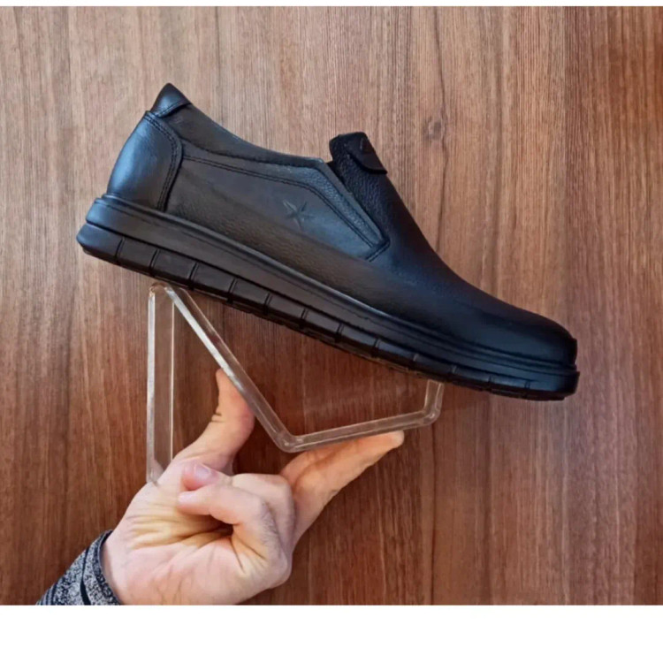 کفش مردانه طبی با دوام زیره TPU، رنگ عسلی، آستر چرم بزی، مناسب سلامت پا از کفش ثامن