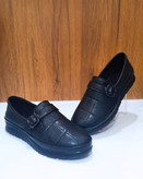 کفش-گروهبانی-زنانه-سگک-دار-ثامن-طبی-چرم-صنعتی-مشکی