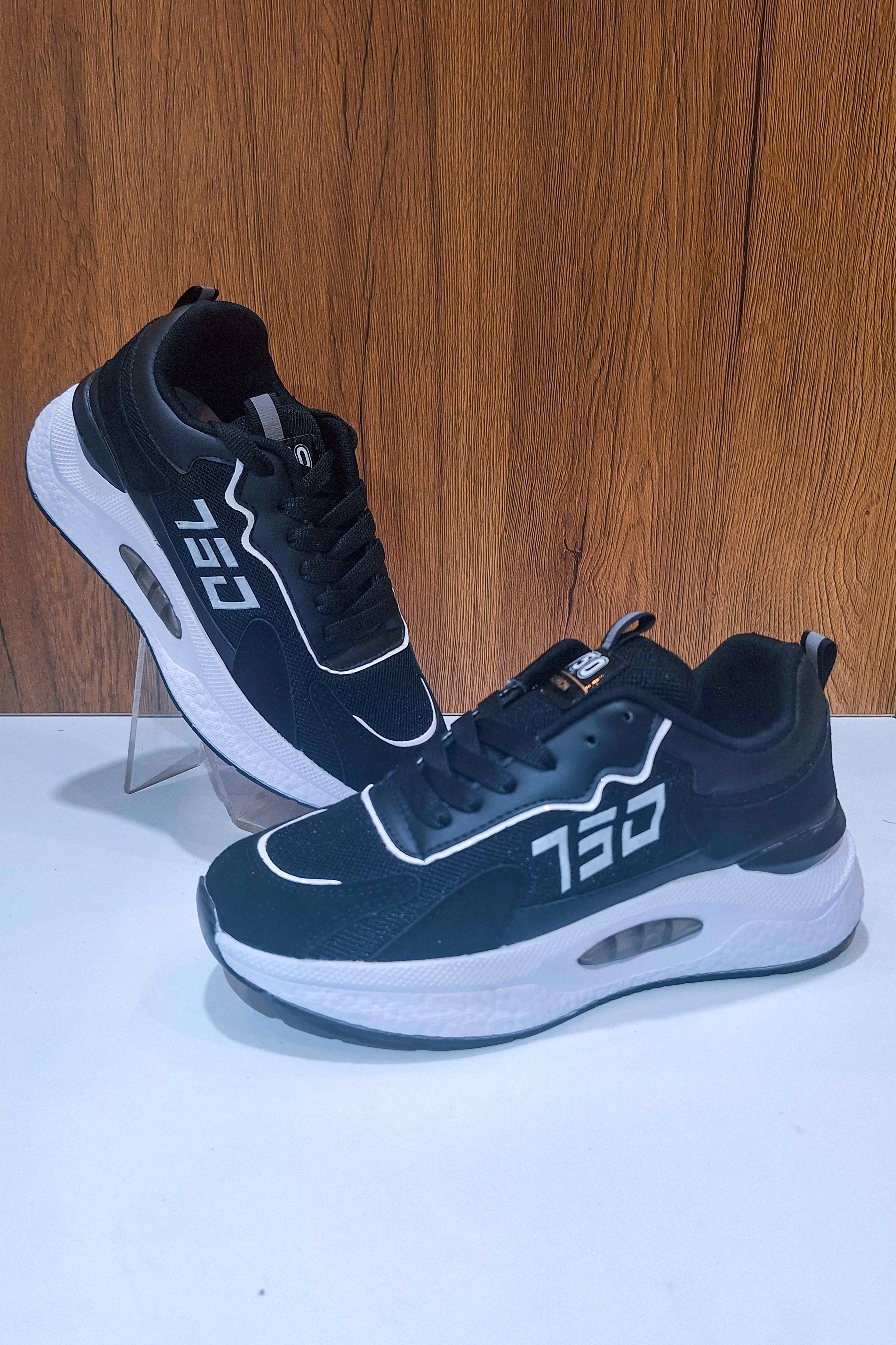 کفش-اسپرت-فشن-759-زنانه-پسرانه-مشکی-سفید-باشگاه